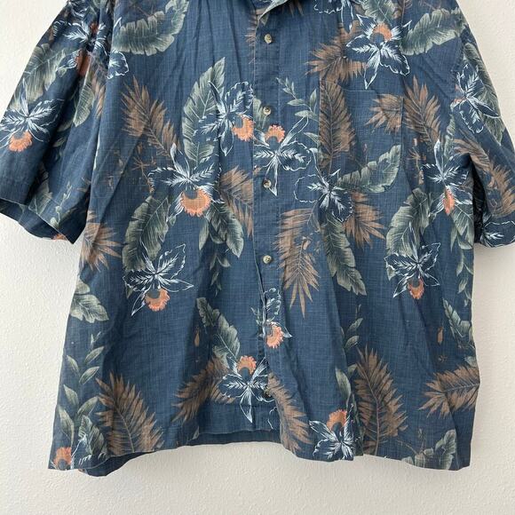Vintage Cotton Works hawiian tropical luau button up floral resortwear 2XL - Picture 4 of 13